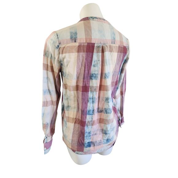 Isabella Sinclair Anthrolpologie flannel‎ w/ruffle neckline small 100% Cotton - Picture 5 of 7